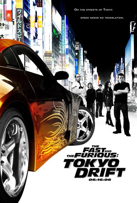 tokyo drift orange and black car